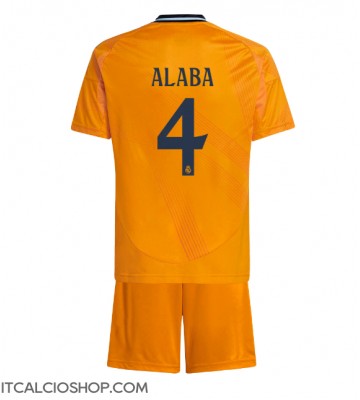 Real Madrid David Alaba #4 Seconda Maglia Bambino 2024-25 Manica Corta (+ Pantaloni corti)